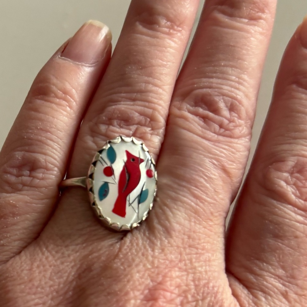 Vintage bird motif ring